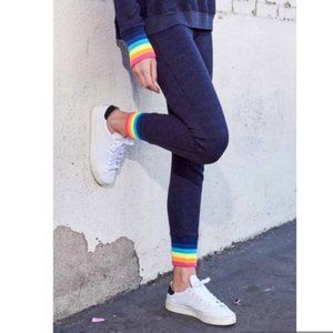 Sundry Neon Rainbow Cuff Sweatpants Midnight Navy